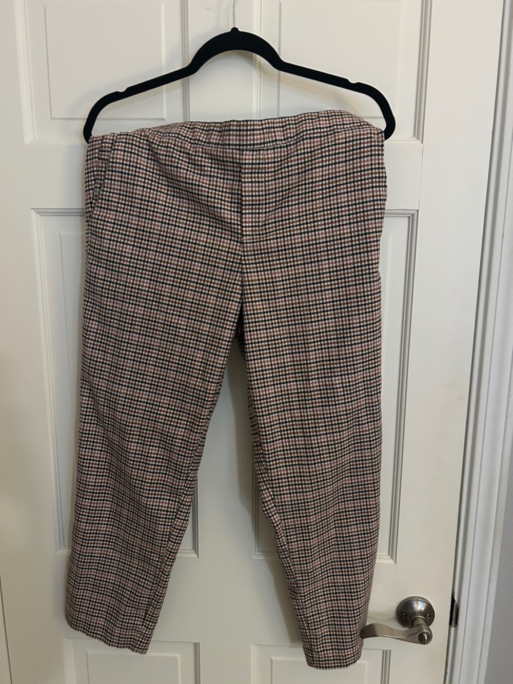 Plaid Straight-Leg Trousers - Brown & Black Check